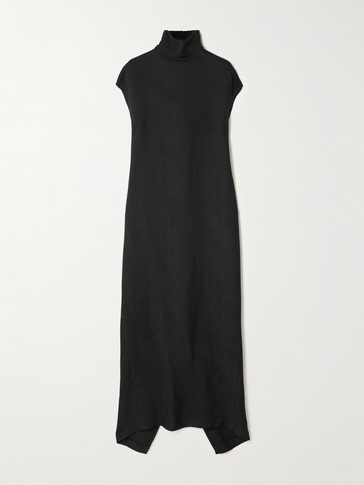 Calvin Klein Collection Willow Textured-crepe Turtleneck Midi Dress In Black