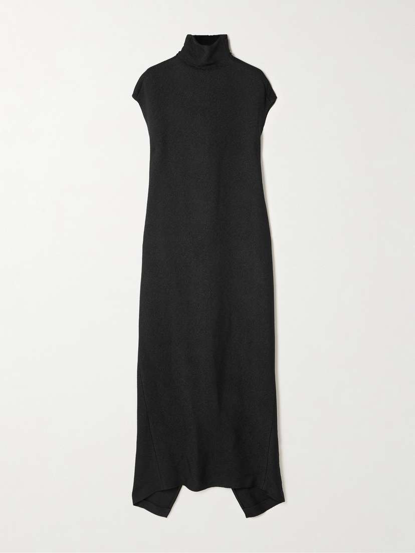 Calvin Klein Collection Willow Textured-crepe Turtleneck Midi Dress