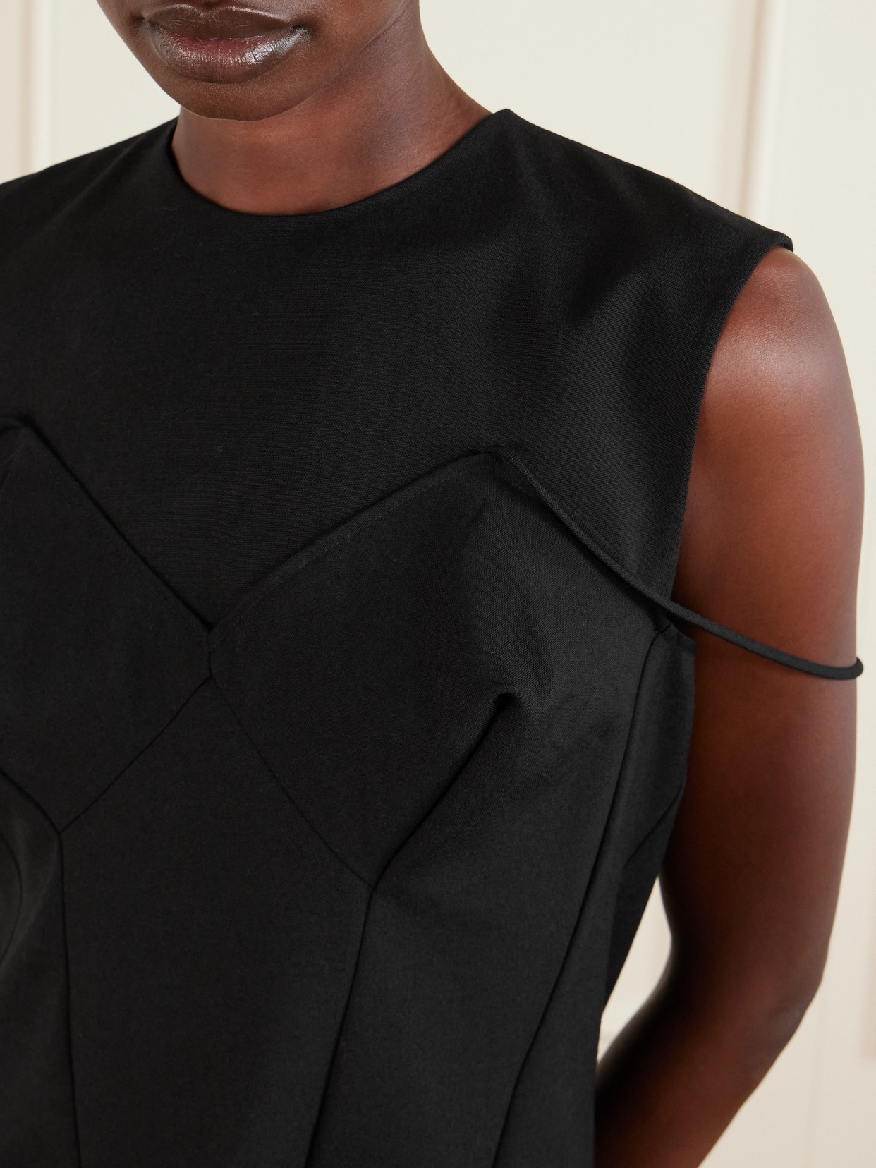 Calvin Klein Collection Pina Wool Midi Dress In Black