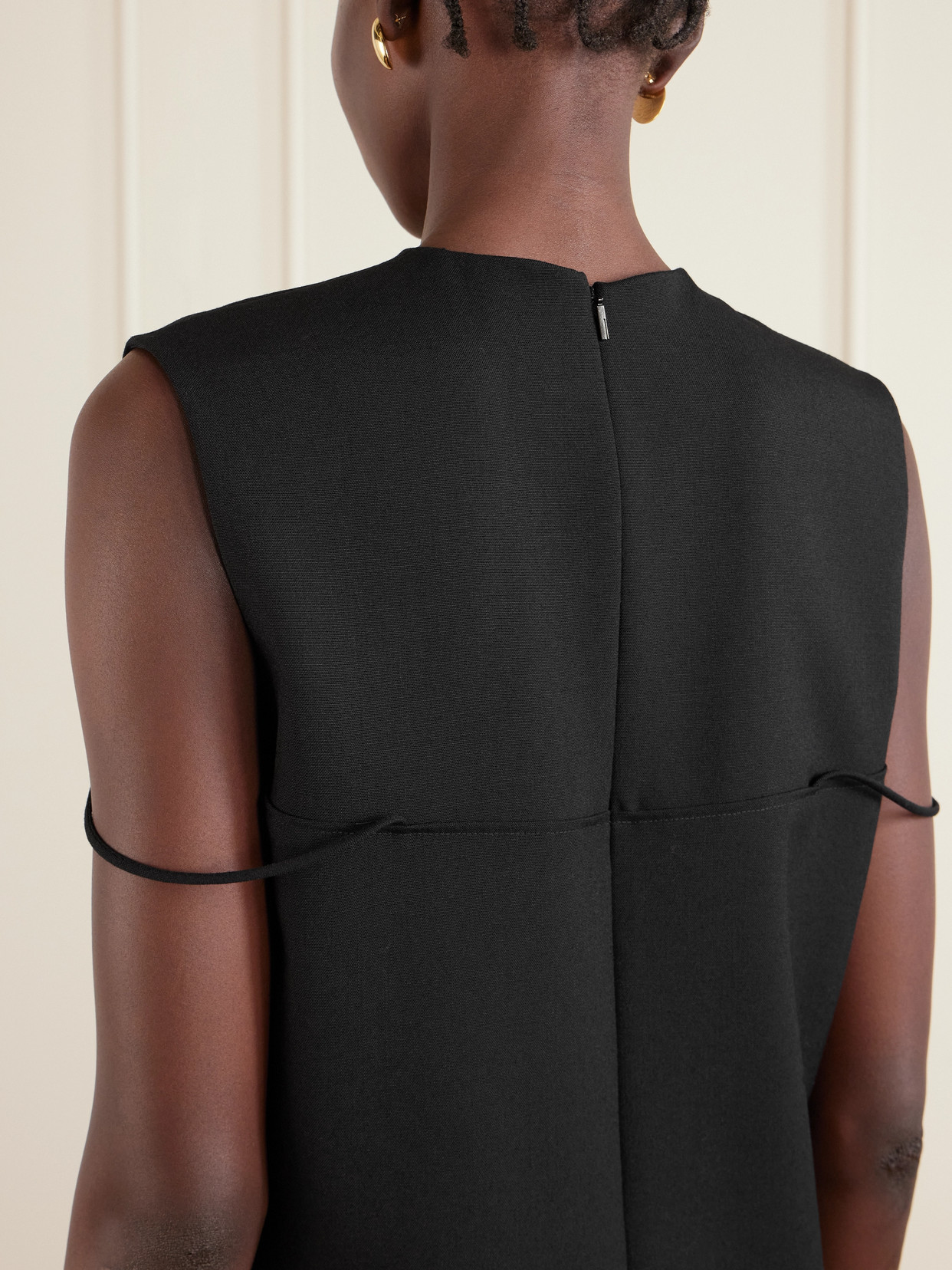 Calvin Klein Collection Pina Wool Midi Dress In Black