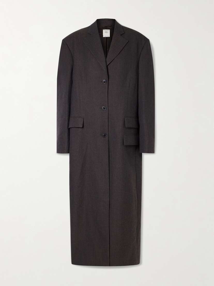 Calvin Klein Collection Brooke Oversized Striped Wool Coat
