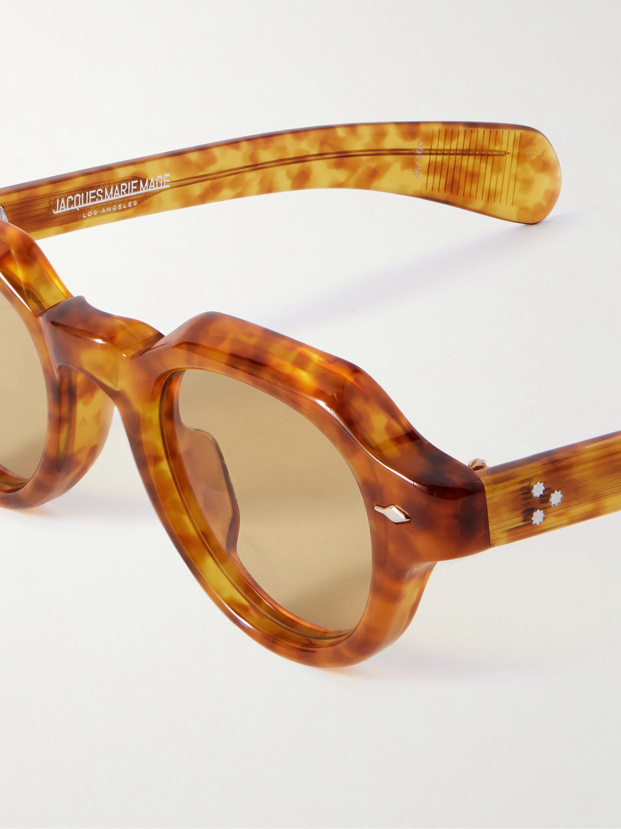 Jacques Marie Mage Kellerman Round-frame Acetate Sunglasses In Brown