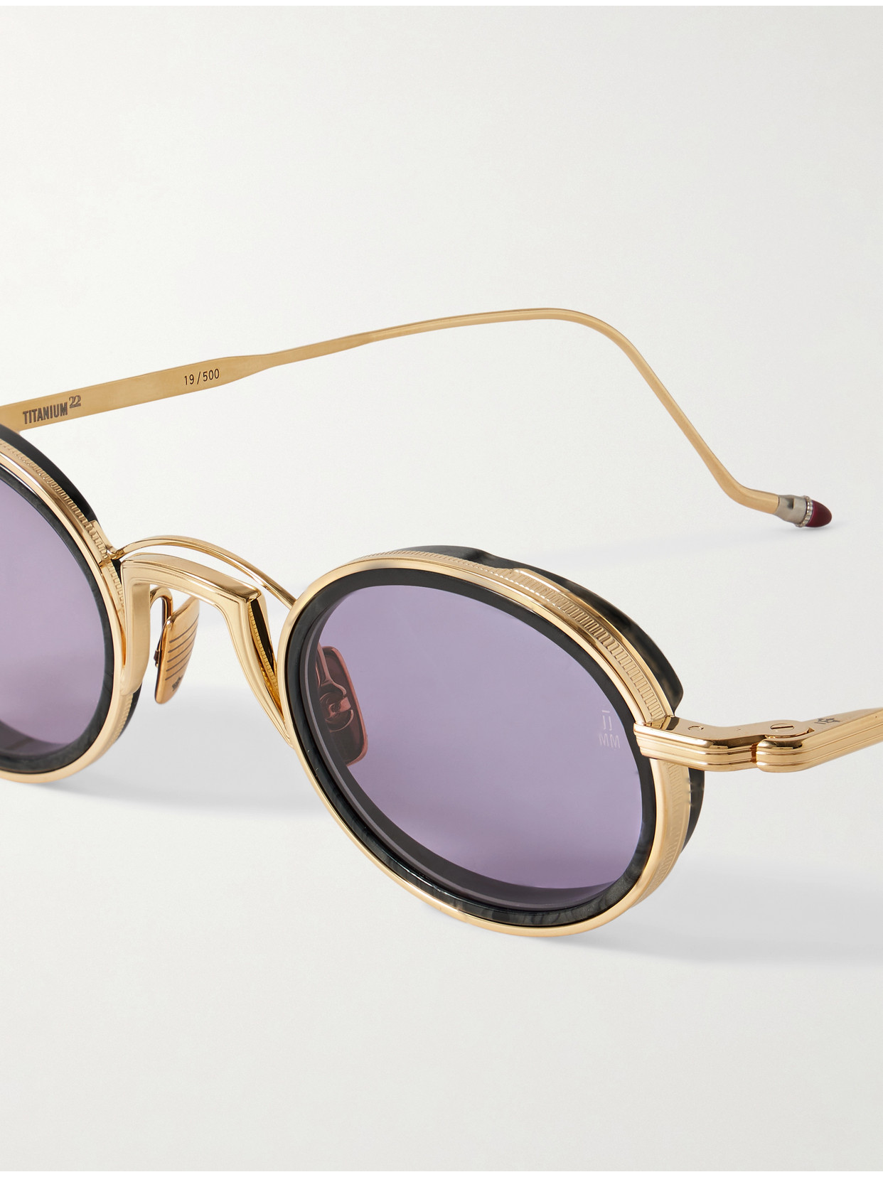 Jacques Marie Mage Varda Oval-frame Gold-tone And Acetate Sunglasses In Purple
