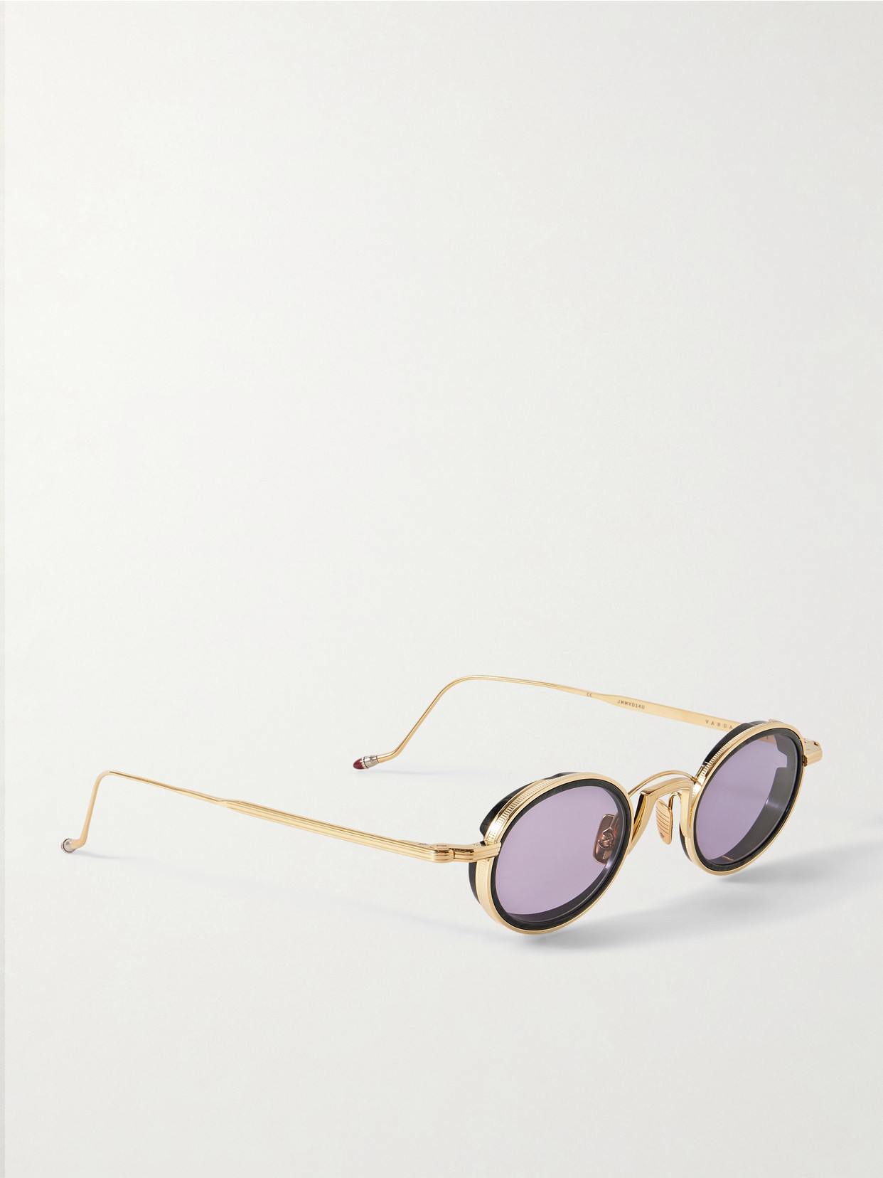 Jacques Marie Mage Varda Oval-frame Gold-tone And Acetate Sunglasses In Purple