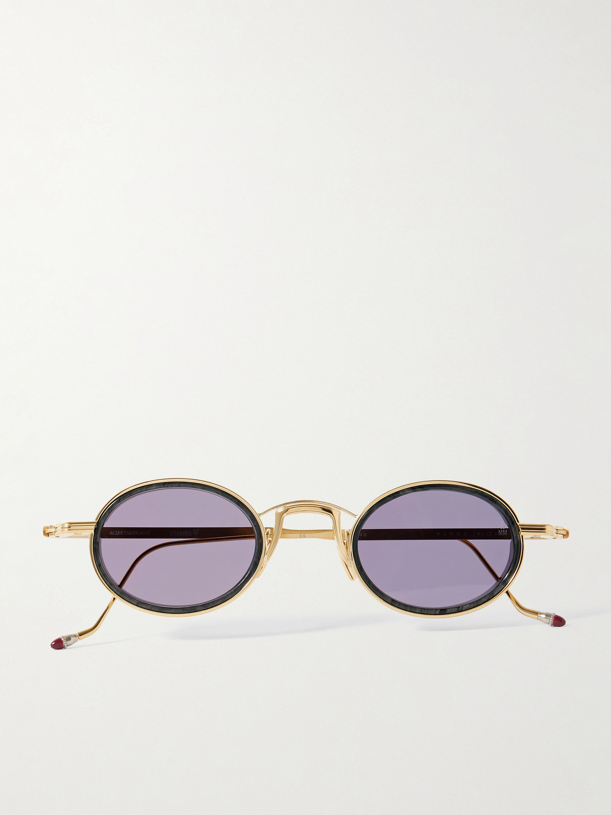 Jacques Marie Mage Varda Oval-frame Gold-tone And Acetate Sunglasses