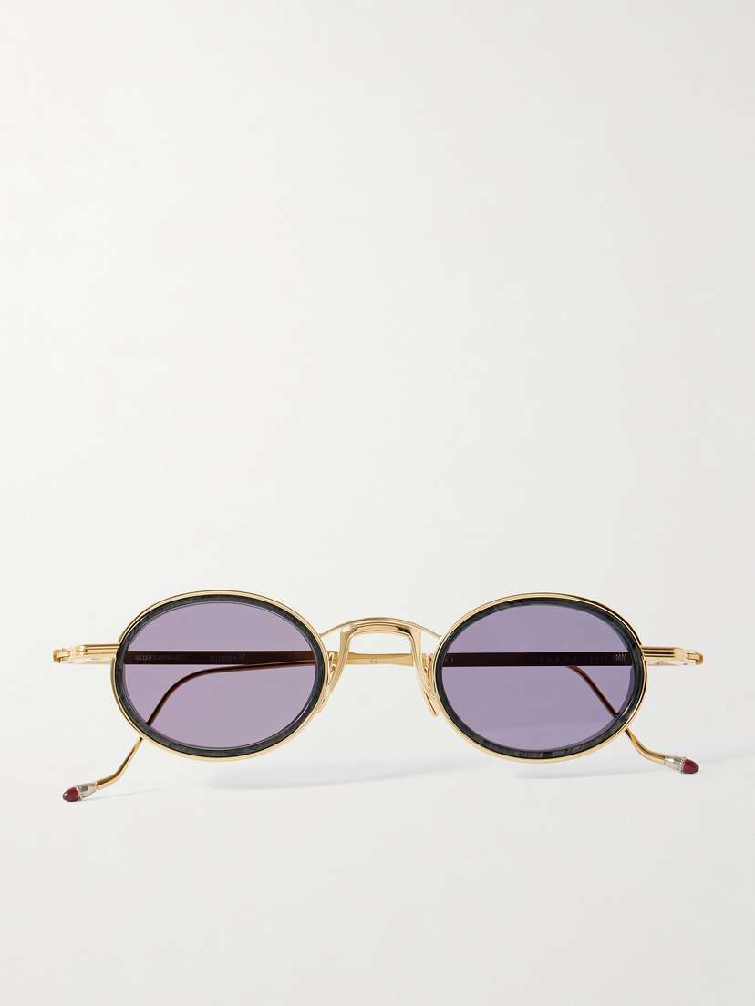 Jacques Marie Mage Varda Oval-frame Gold-tone And Acetate Sunglasses