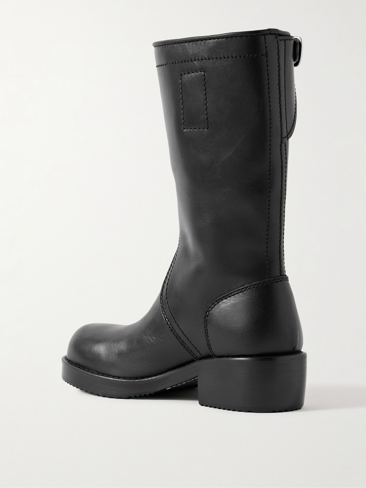 Dries Van Noten Buckled Leather Boots In Black
