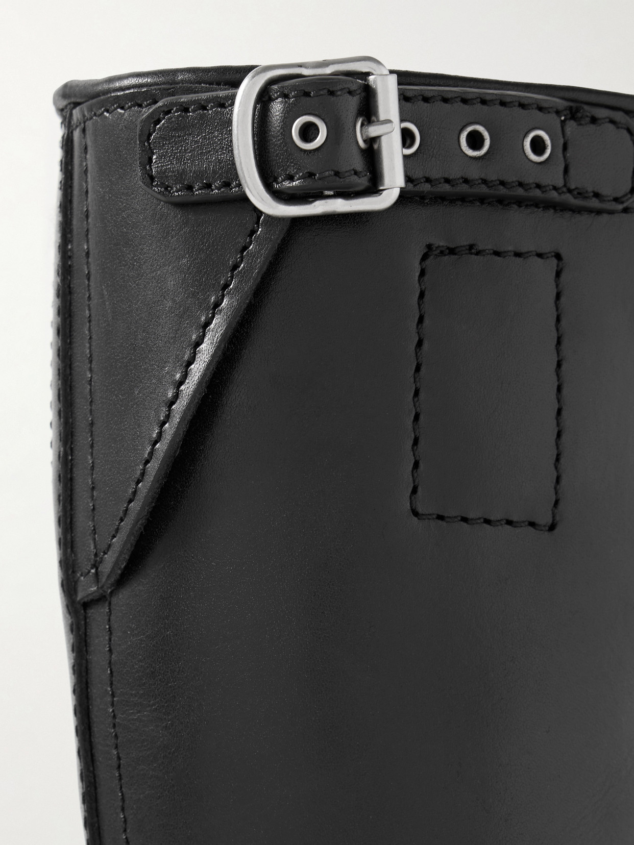 Dries Van Noten Buckled Leather Boots In Black