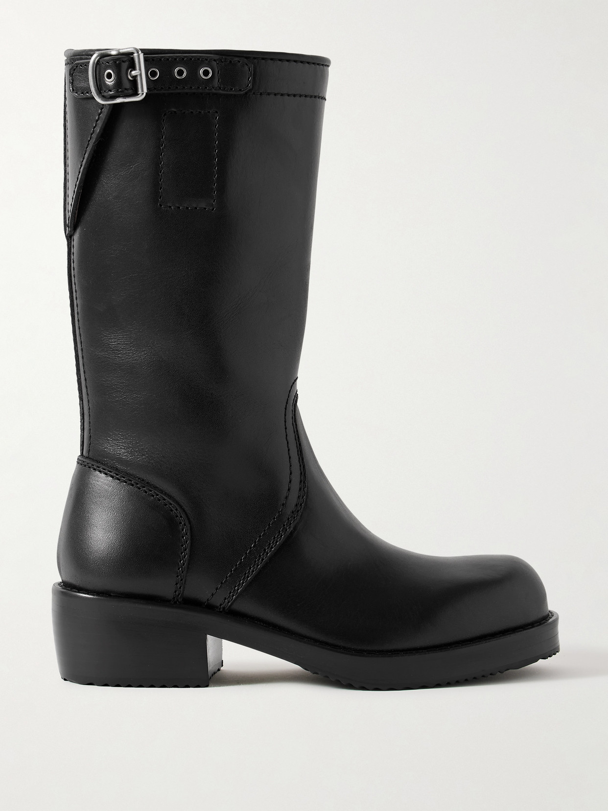 Dries Van Noten Buckled Leather Boots In Black