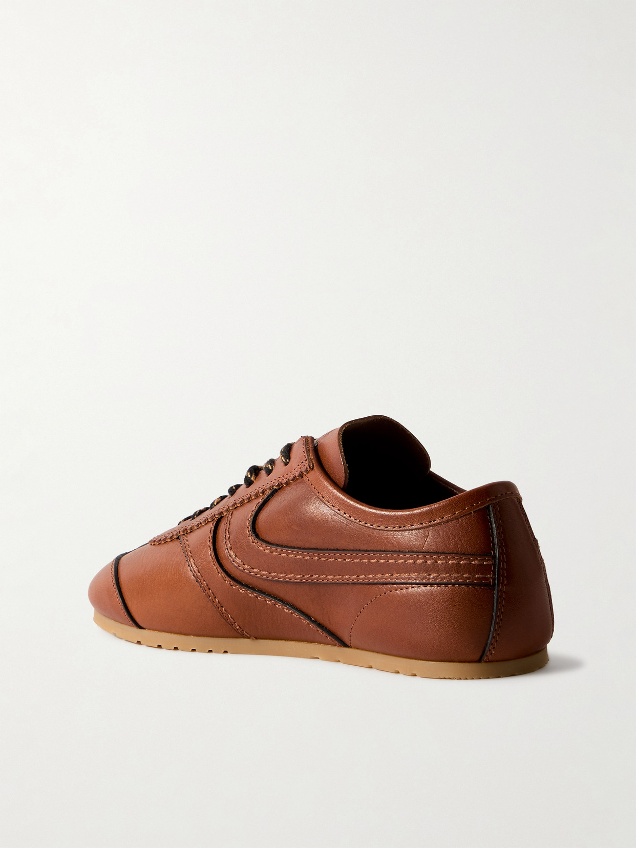 Dries Van Noten Leather Sneakers In Brown