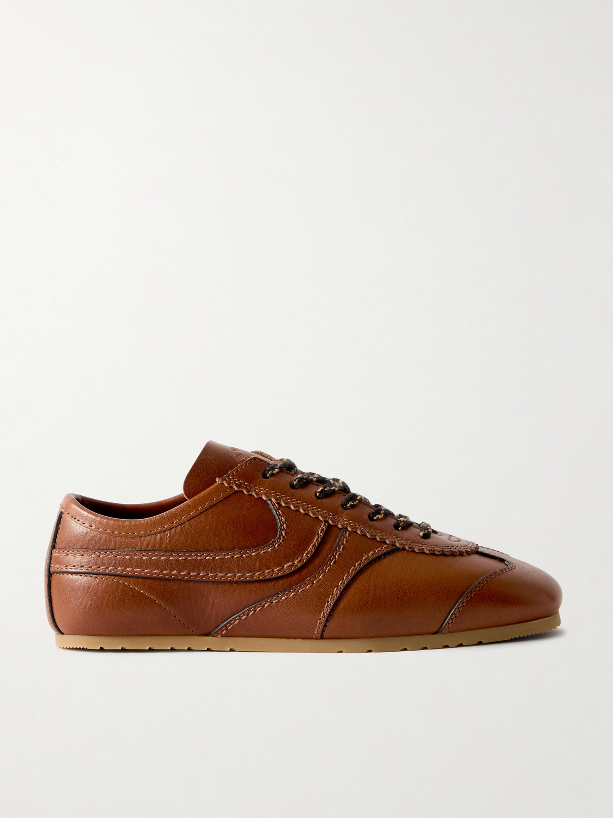 Dries Van Noten Leather Sneakers In Brown