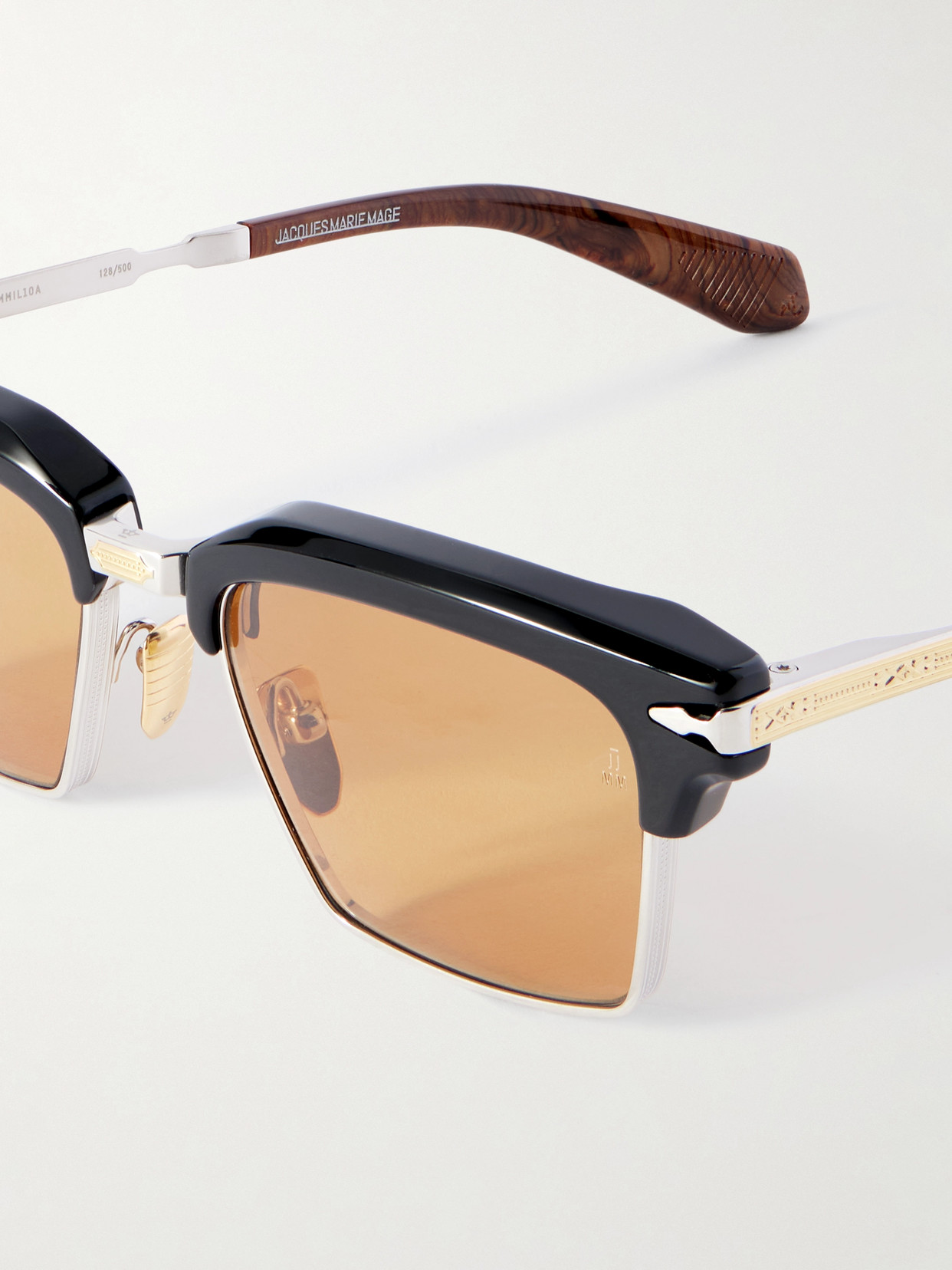 Jacques Marie Mage Alin D-frame Gold-tone, Titanium And Acetate Sunglasses In Black