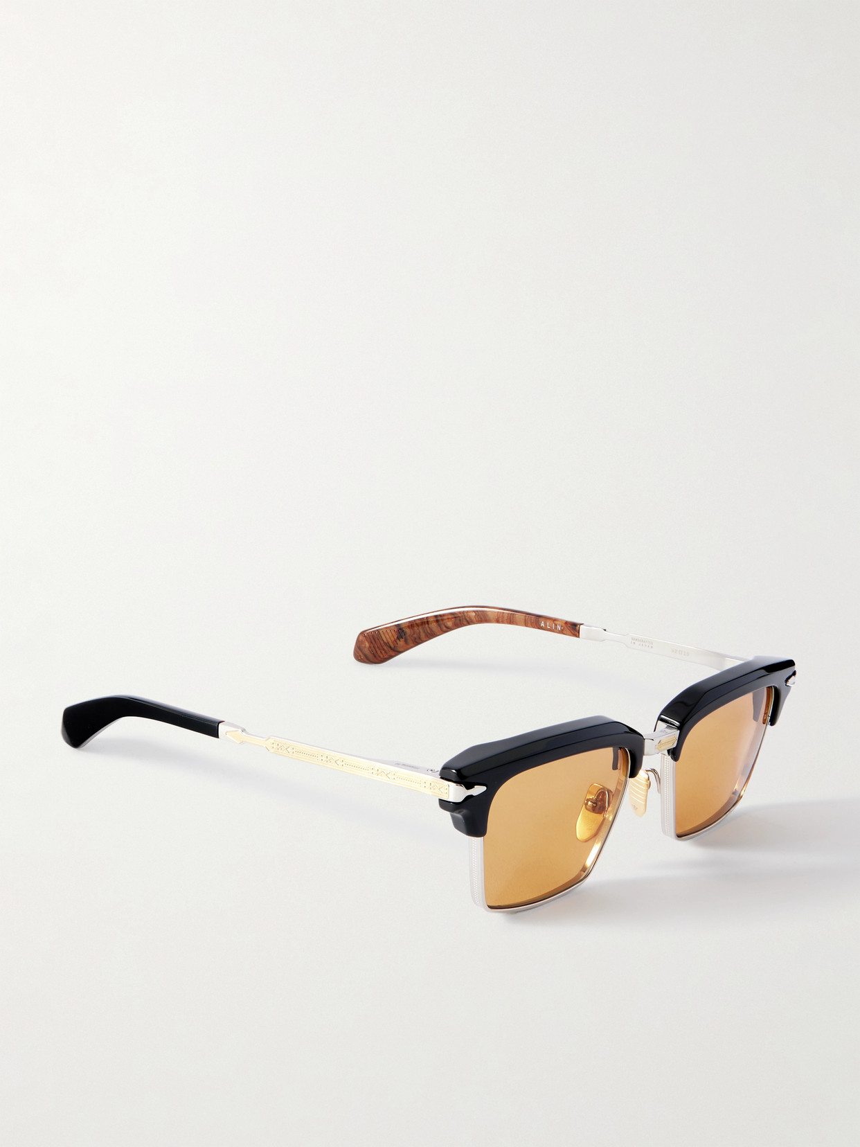 Jacques Marie Mage Alin D-frame Gold-tone, Titanium And Acetate Sunglasses In Black