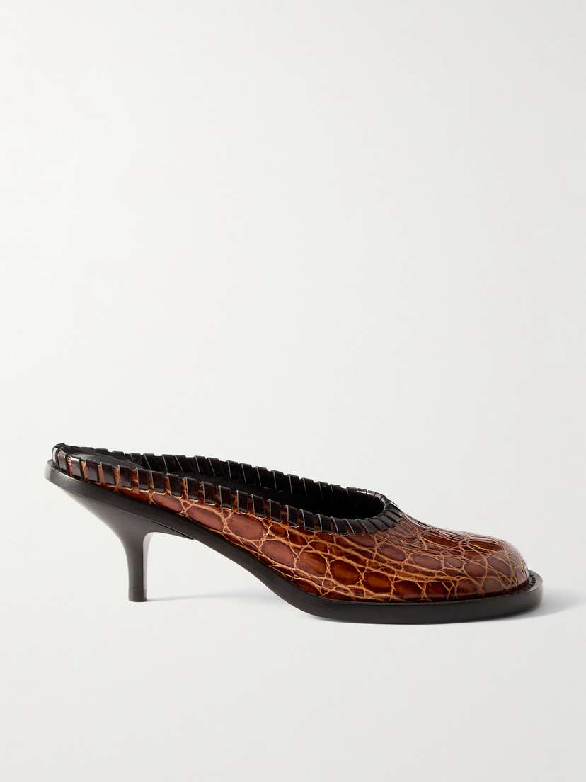 Dries Van Noten Croc-effect Leather Mules