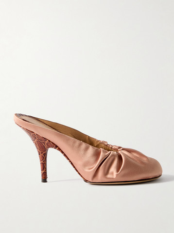 Dries Van Noten Ruched satin mules