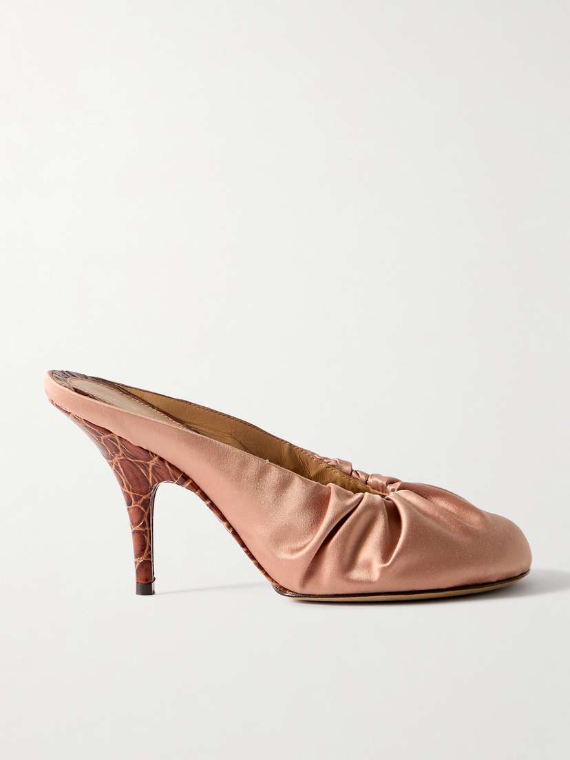 Dries Van Noten Ruched Satin Mules