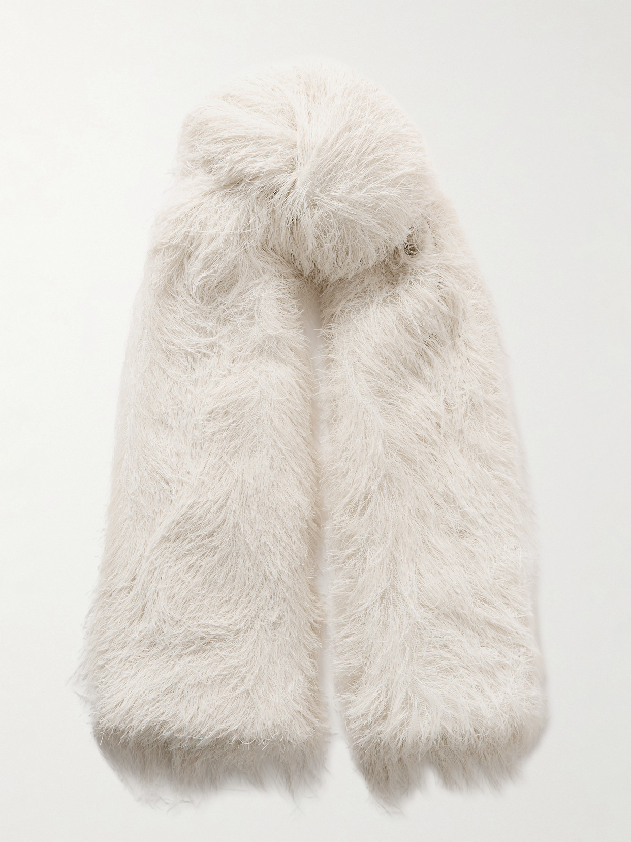 Dries Van Noten Fringed Knitted Scarf In White
