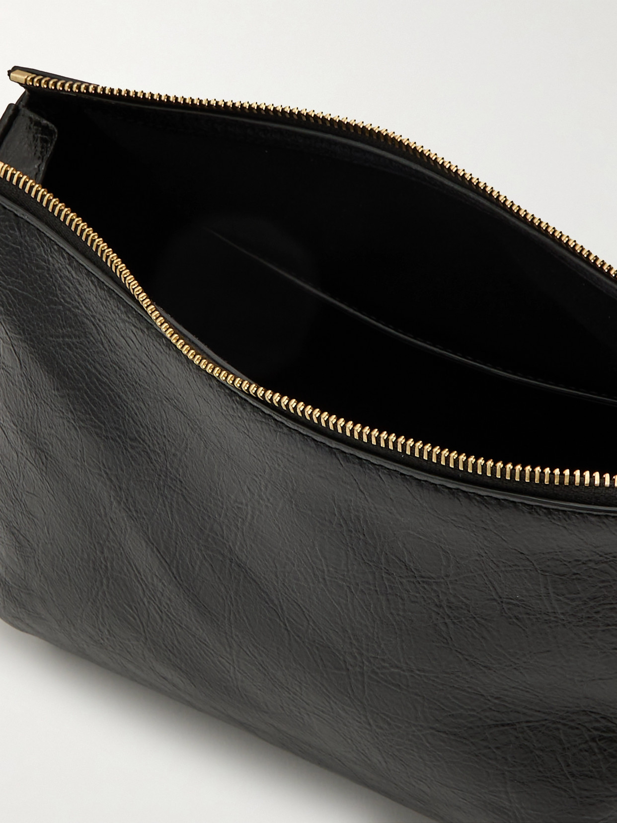 Dries Van Noten Textured-leather Shoulder Bag In Black