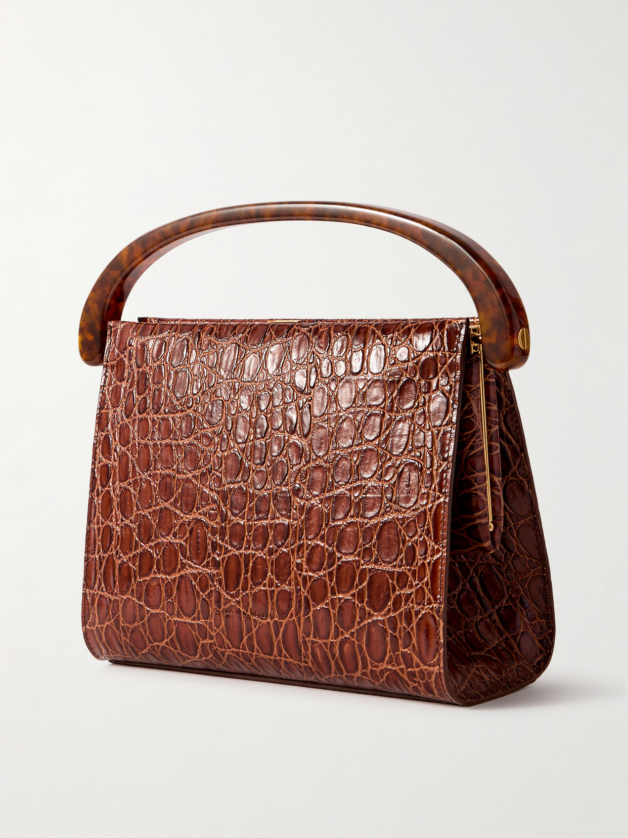 Dries Van Noten Croc-effect Leather Tote In Brown