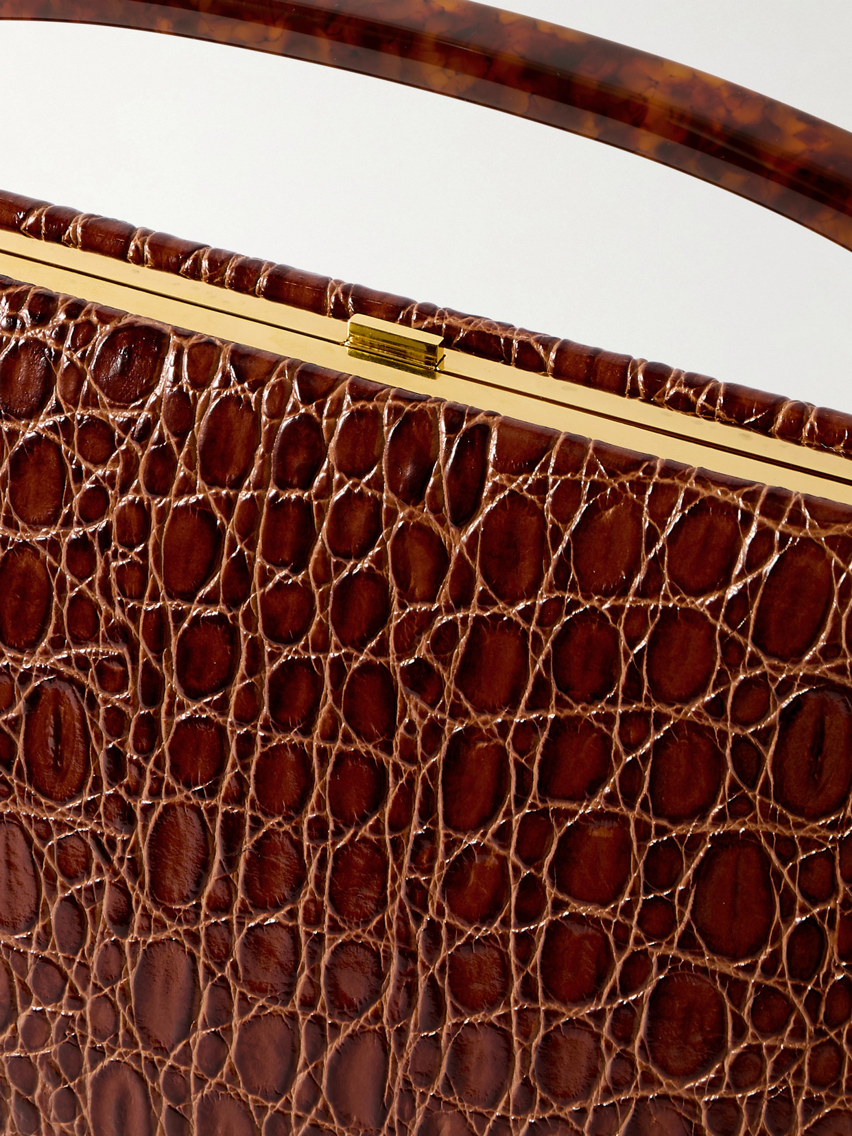 Dries Van Noten Croc-effect Leather Tote In Brown