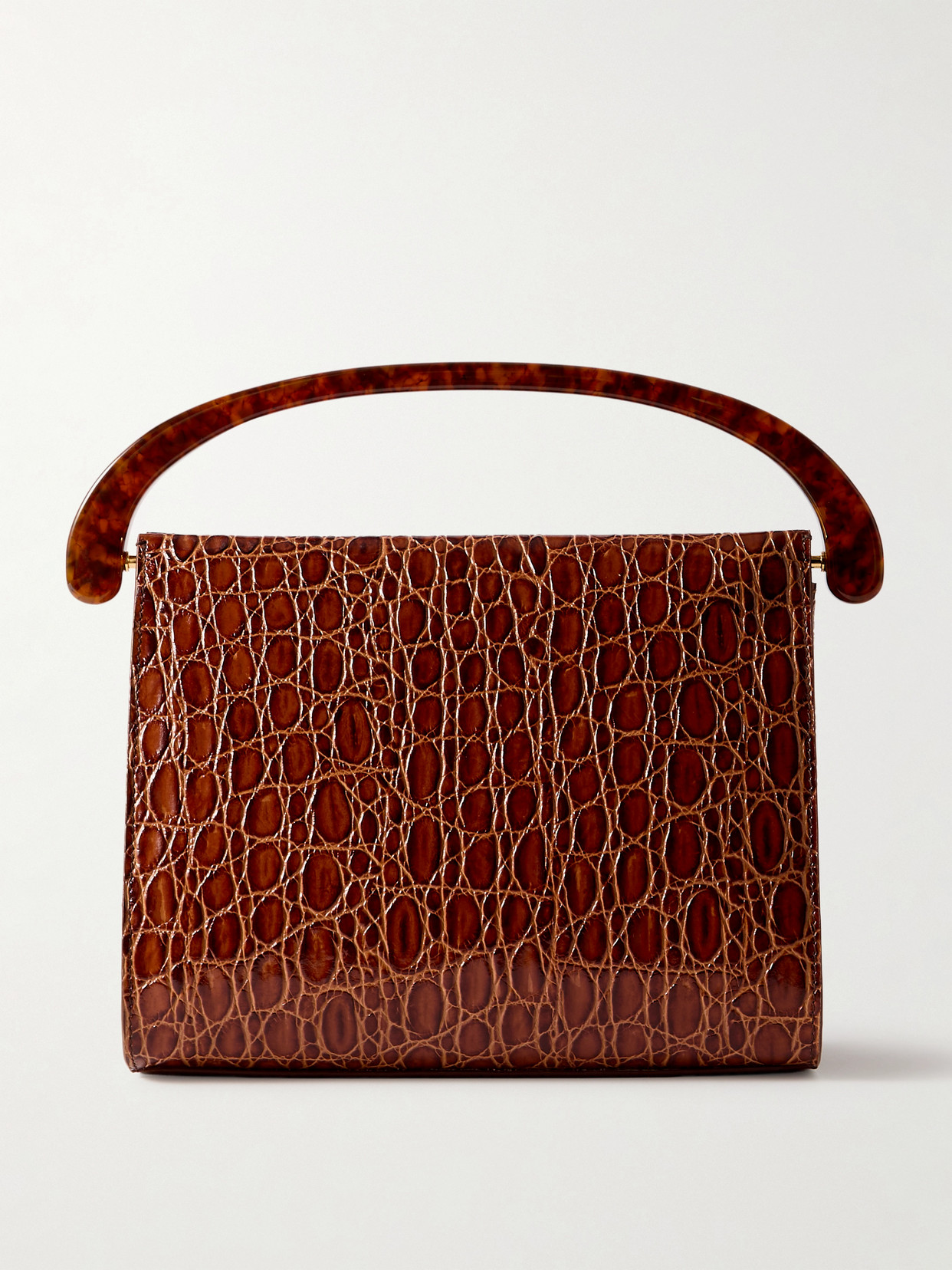Dries Van Noten Croc-effect Leather Tote In Brown
