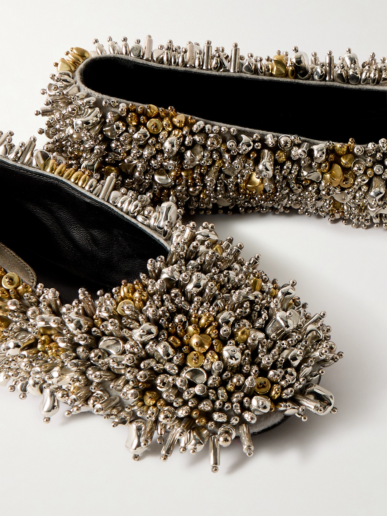 Dries Van Noten Jewel Ballerina With Three-dimensional Applications In Brown