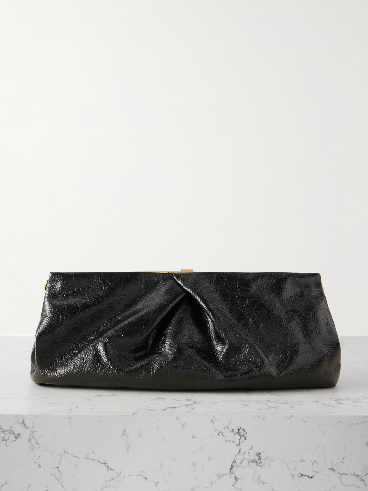 Dries Van Noten Leather Clutch In Black
