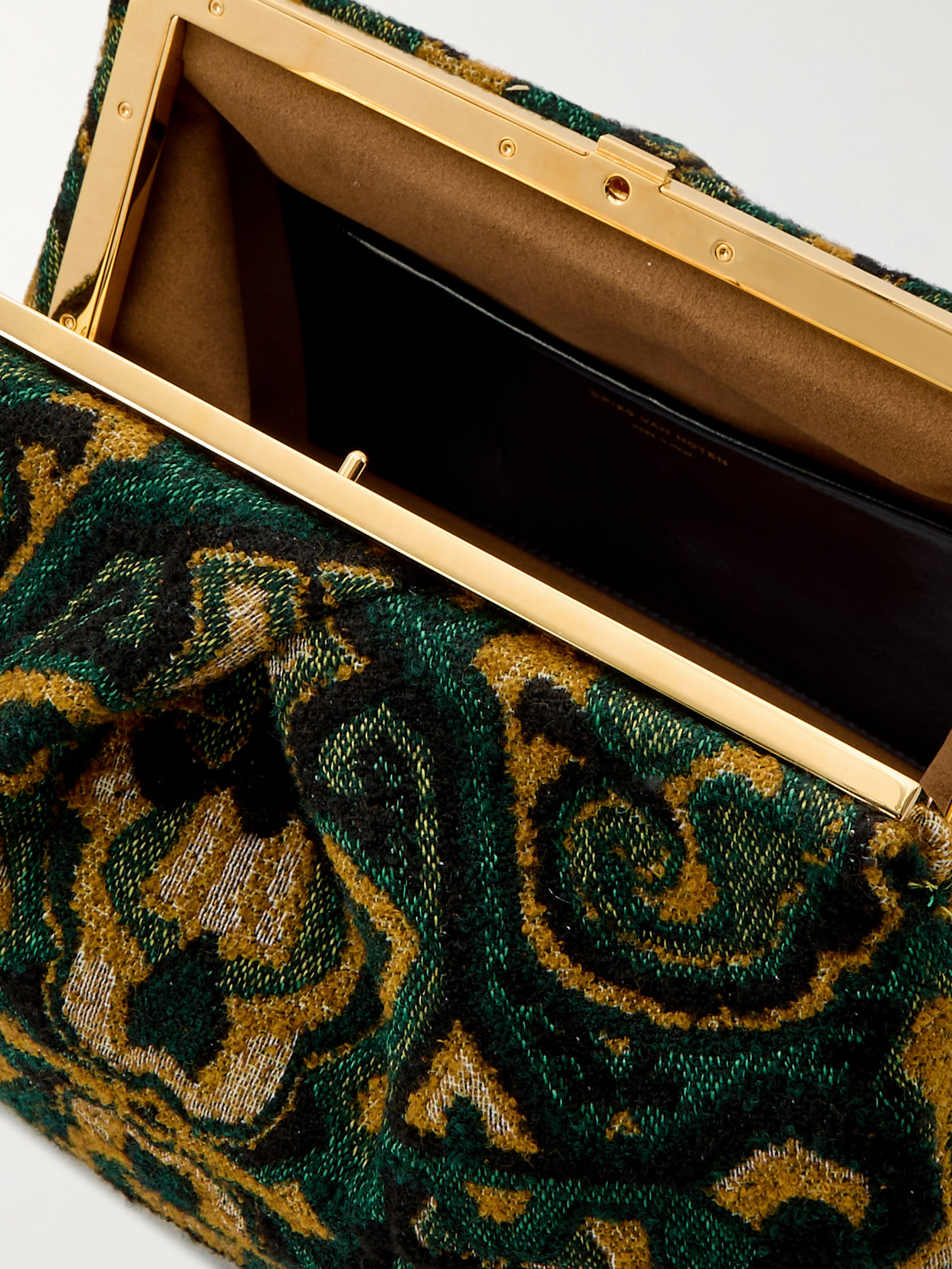 Dries Van Noten Pleated Jacquard Tote In Multi