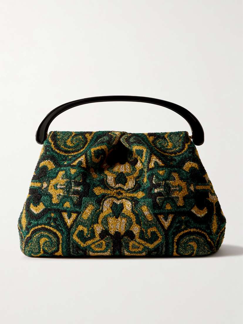 Dries Van Noten Pleated Jacquard Tote