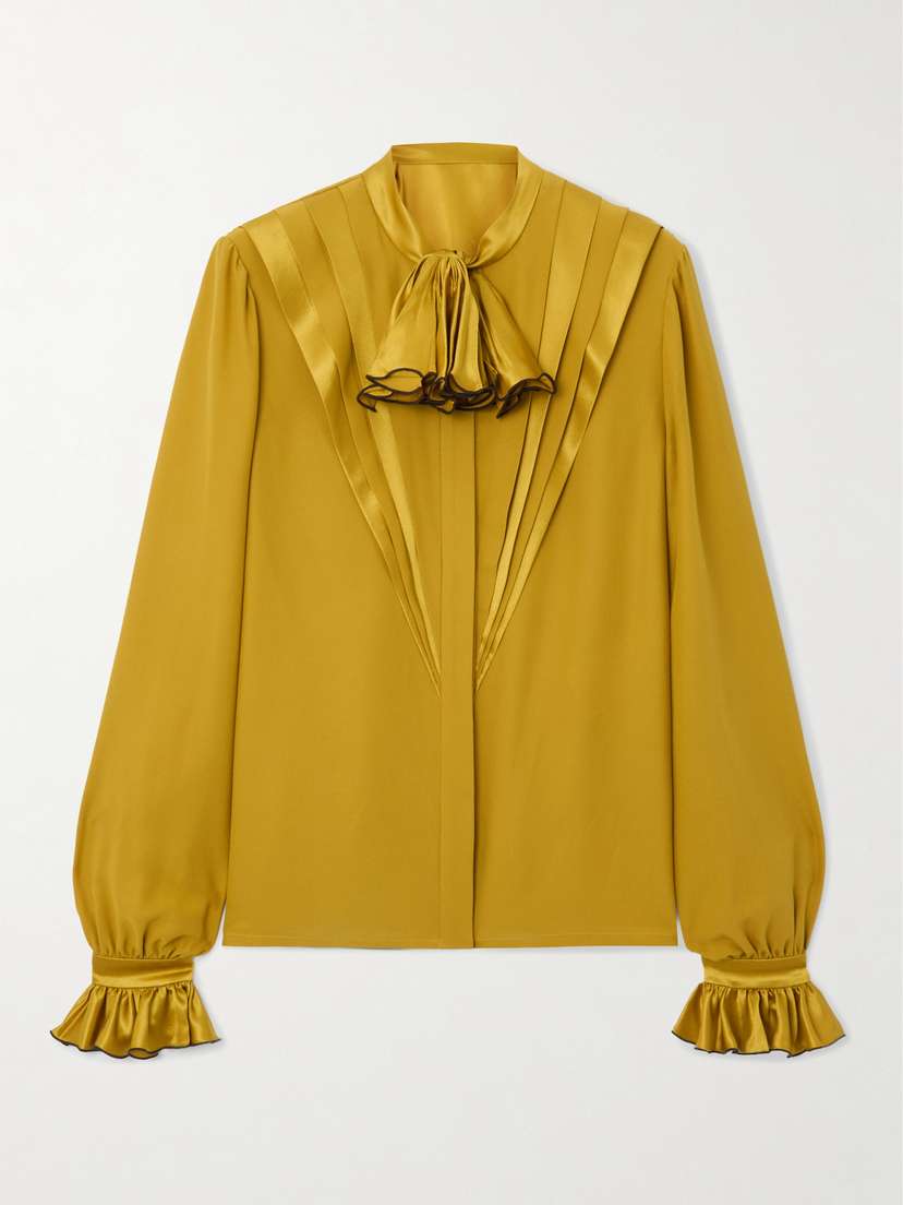 Valentino Garavani — Pleated silk blouse