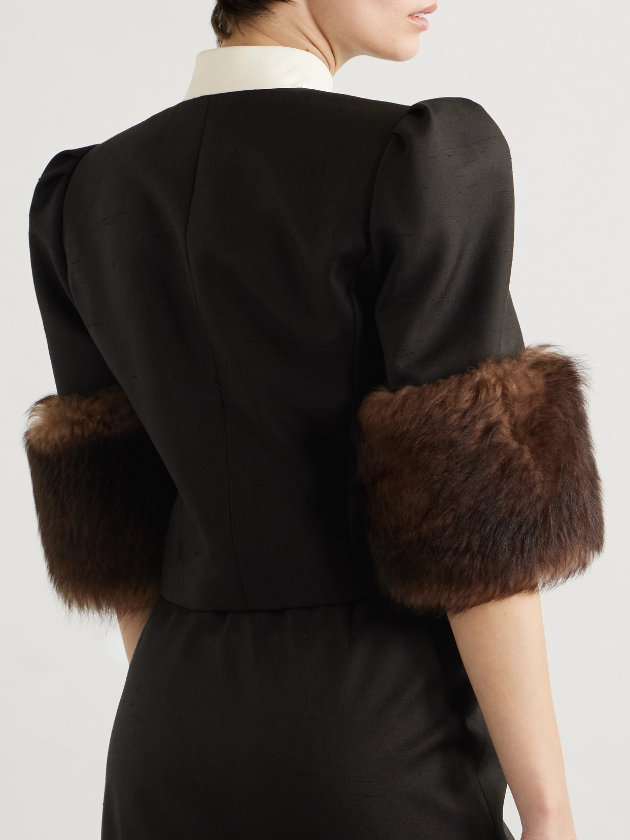 Garavani - Cropped Shearling-Trimmed Jacket