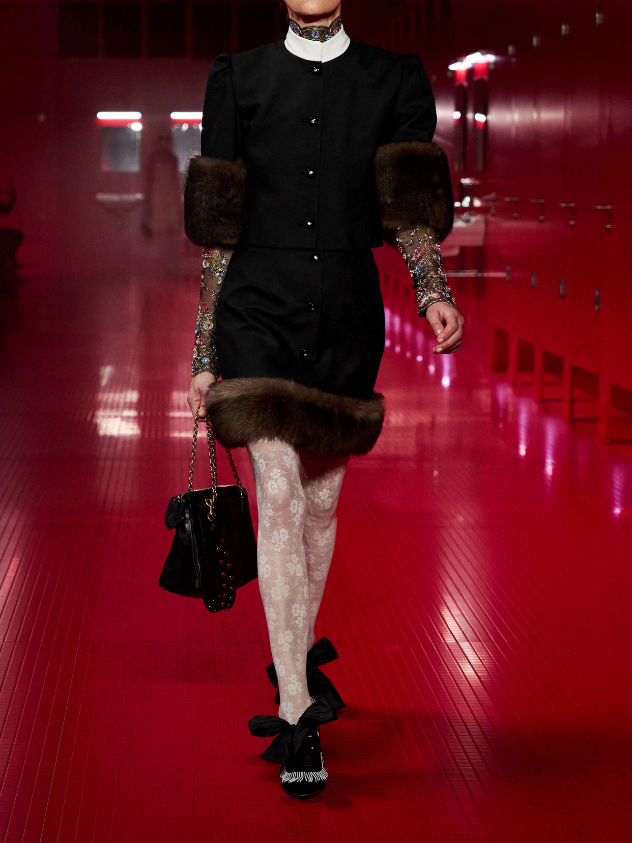 Garavani - Cropped Shearling-Trimmed Jacket