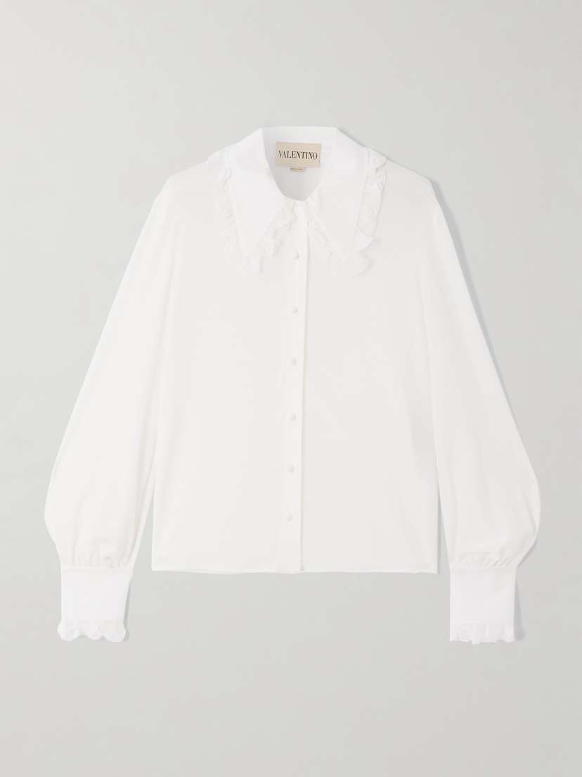 Valentino Garavani — Ruffled silk-crepe shirt