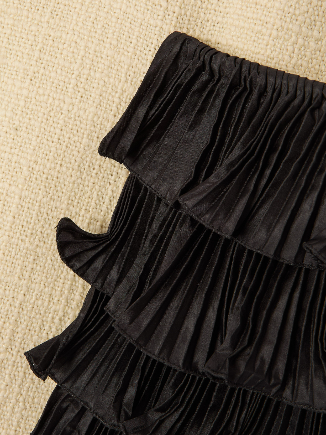 Garavani - Ruffled Taffeta-Trimmed Wool-Blend Tweed Mini
