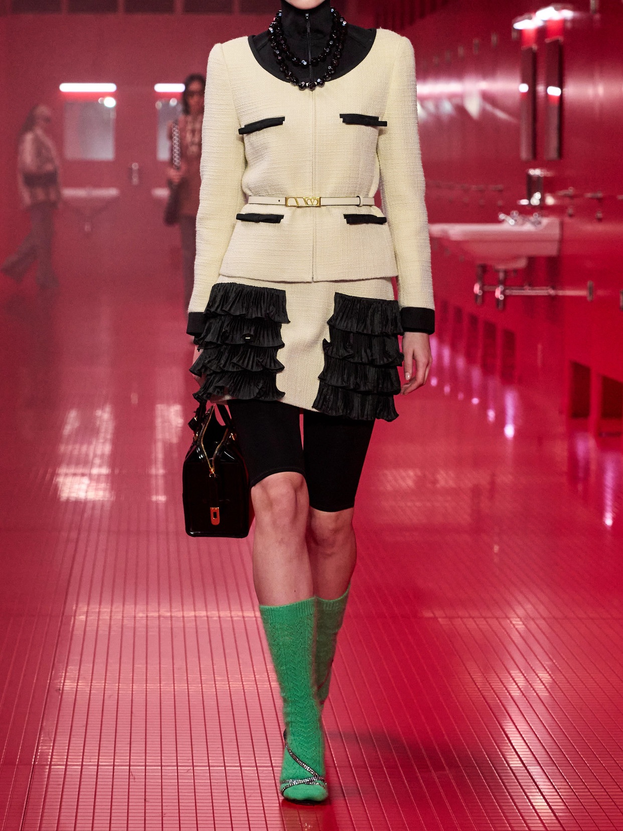 Garavani - Ruffled Taffeta-Trimmed Wool-Blend Tweed Mini