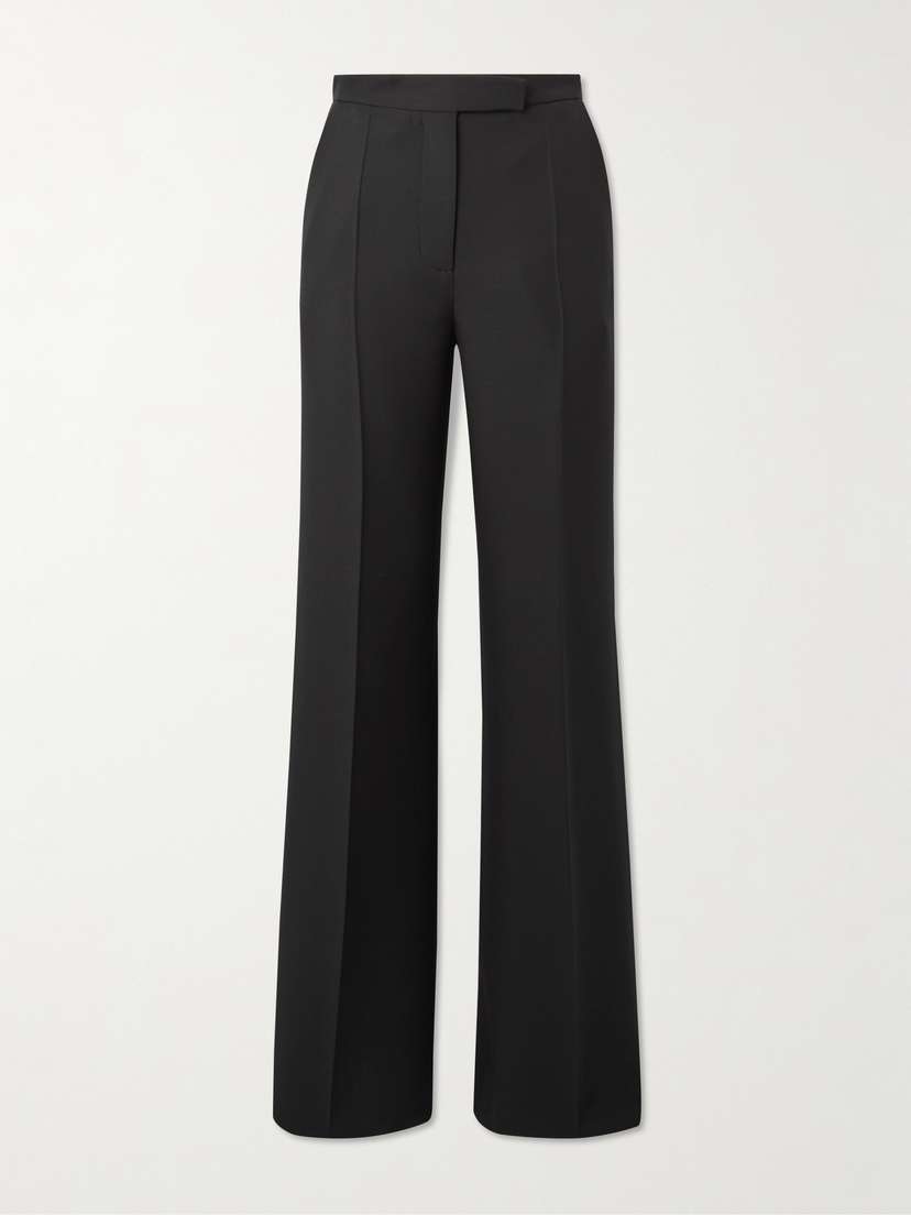 Valentino Garavani Wool And Silk-blend Crepe Wide-leg Pants