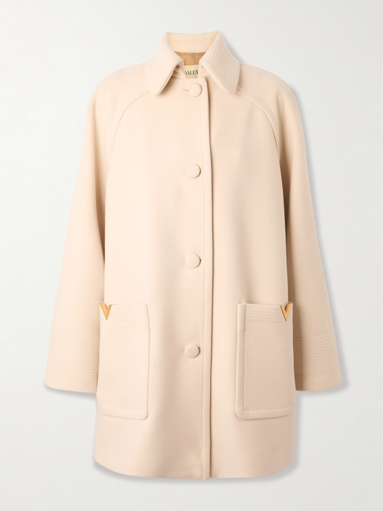 Valentino Garavani Wool Drap Coat Coats And Trench Coats Beige In Neutral
