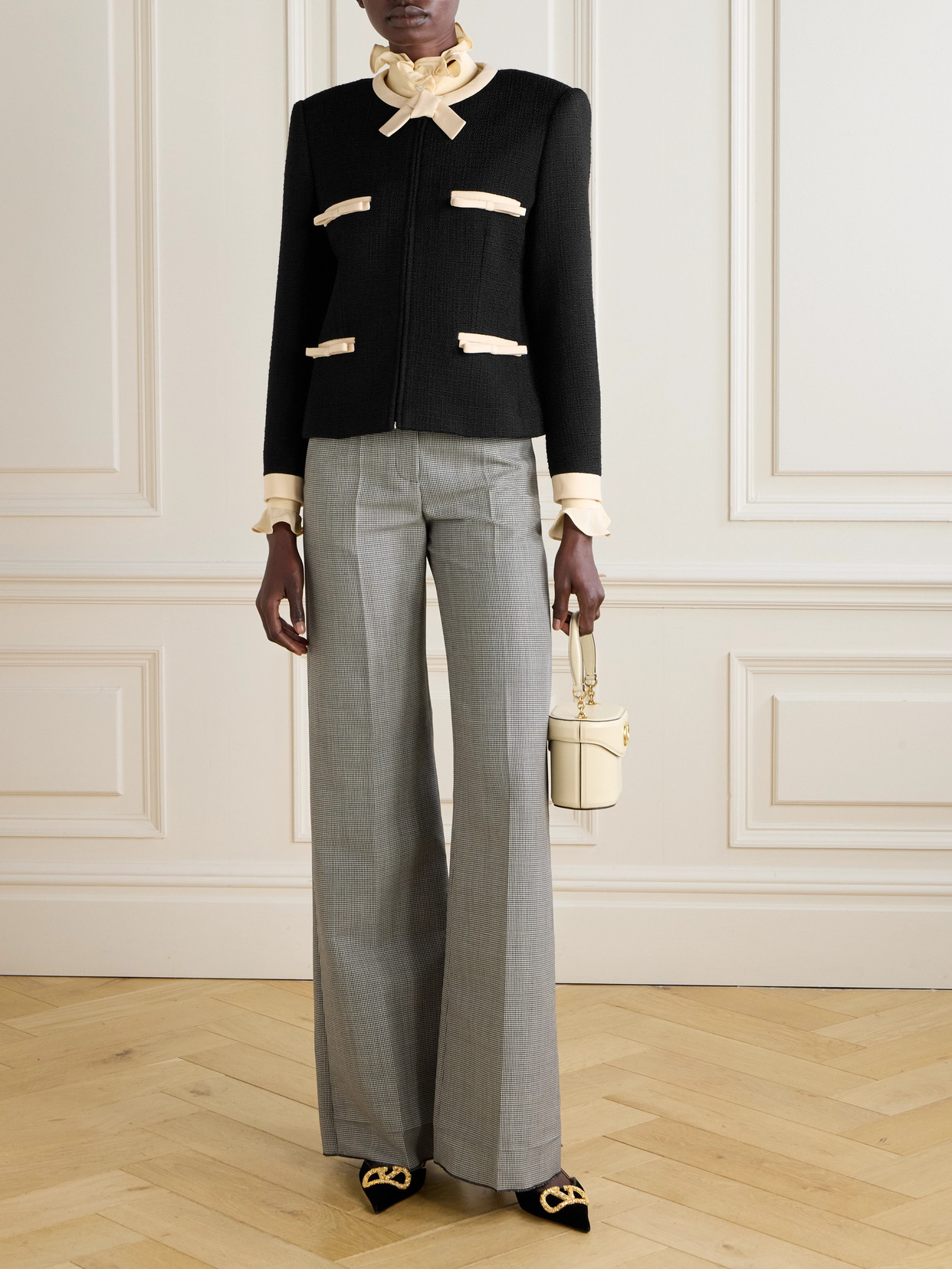 Garavani - Bow-Detailed Wool-Blend Tweed Jacket