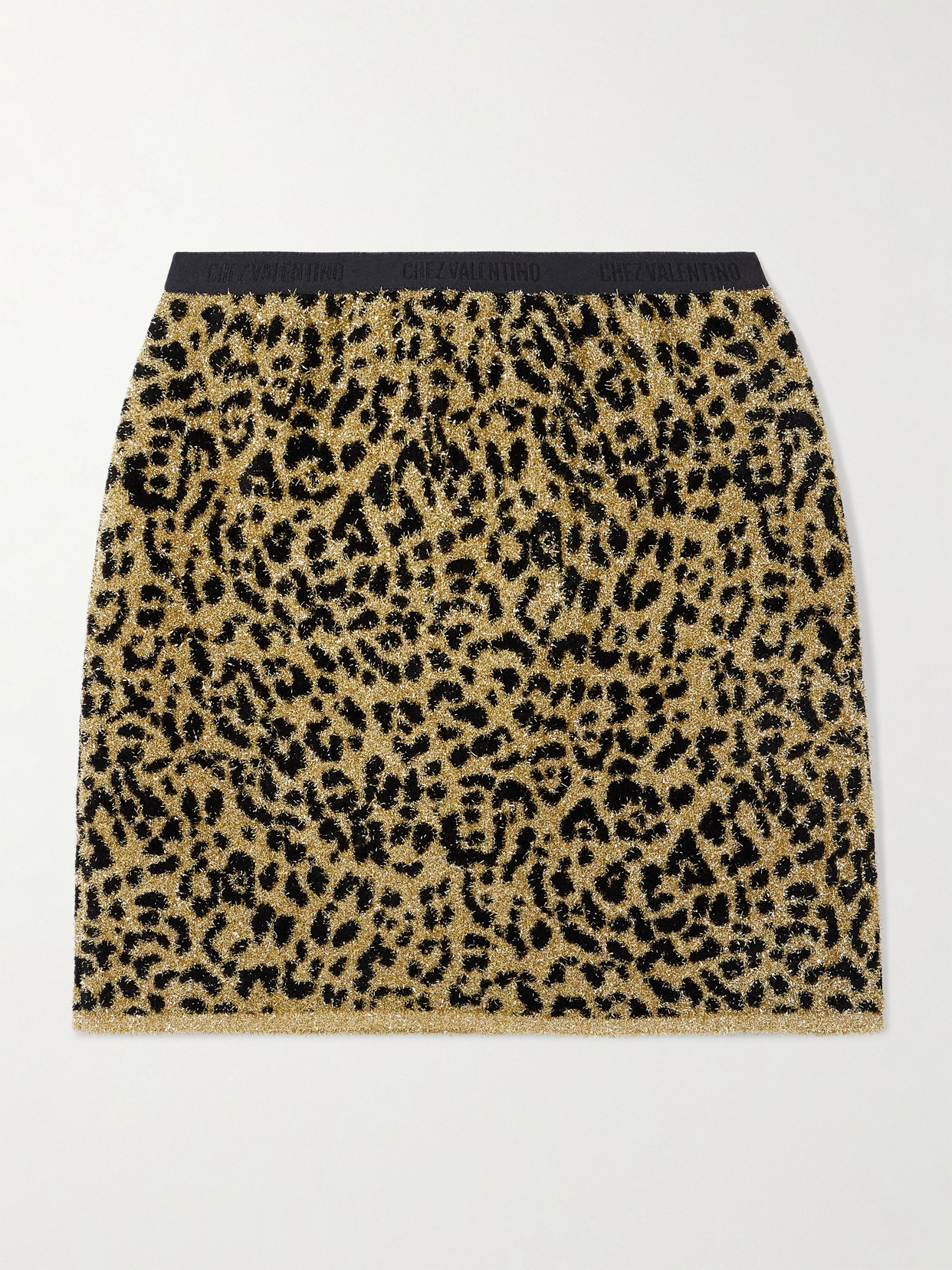 Valentino Leopard-jacquard Lurex Mini Skirt In Multi