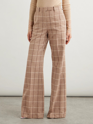 Valentino Garavani Checked wool wide-leg pants
