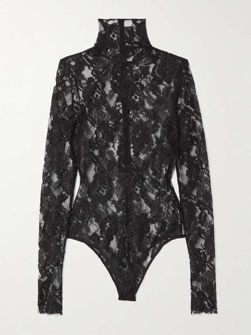 Valentino Garavani Stretch-lace Turtleneck Bodysuit