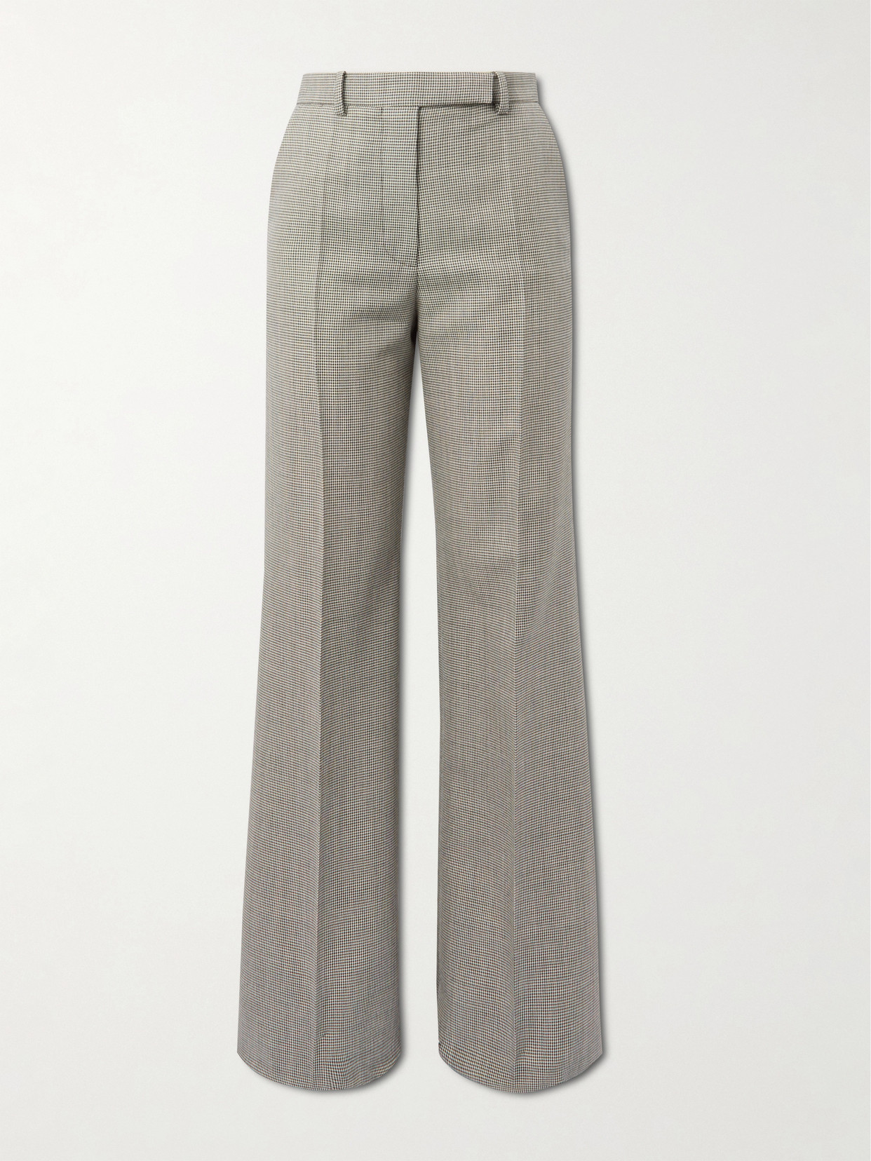 Valentino Houndstooth Wool And Mohair-blend Wide-leg Pants In Gray