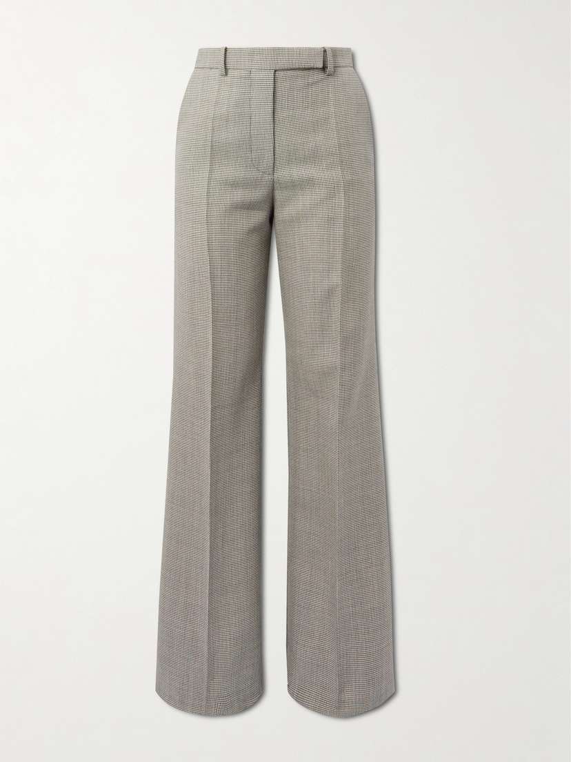 Valentino Garavani — Houndstooth wool and mohair-blend wide-leg pants