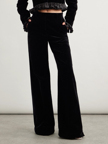 Valentino Garavani Cotton-velvet flared pants