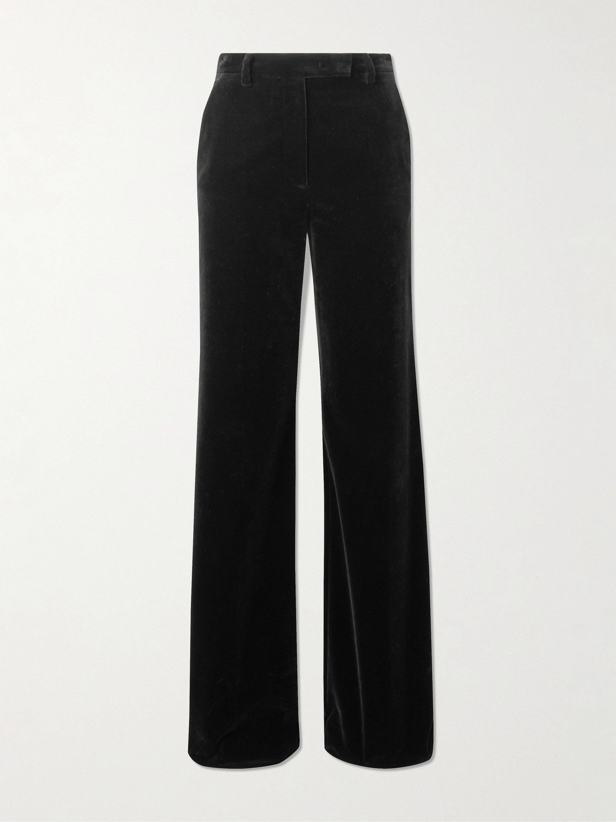 Valentino Cotton-velvet Flared Pants In Black
