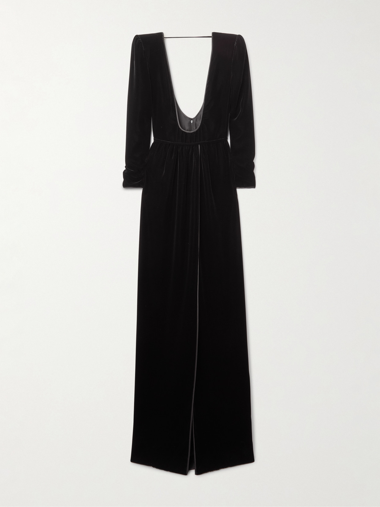 Valentino Open-back Velvet Gown In Black