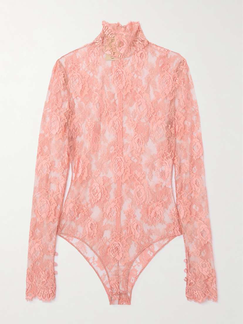 Valentino Garavani Stretch-lace Turtleneck Bodysuit
