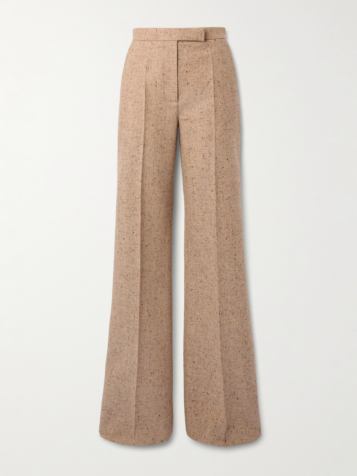 Valentino High-rise Virgin Wool Wide-leg Pants In Brown