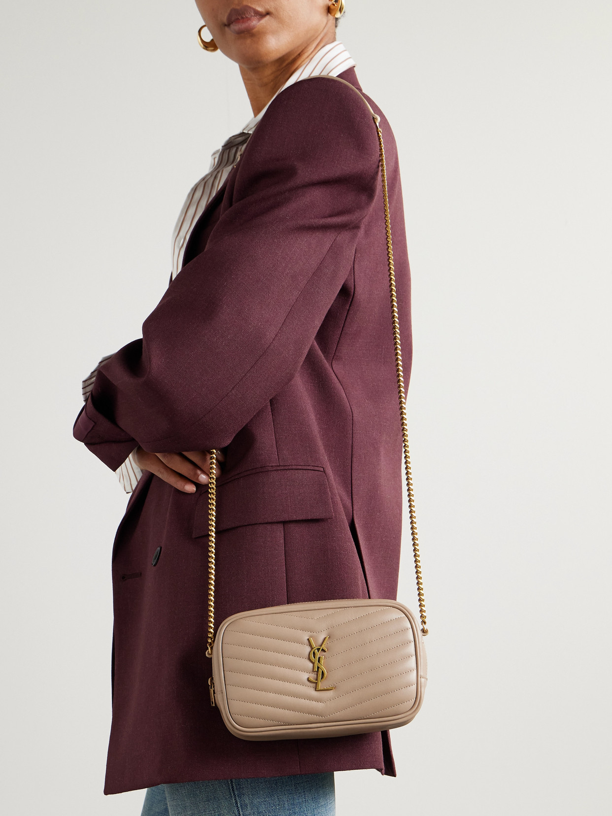 Saint Laurent Lou Mini Matelassé Leather Shoulder Bag