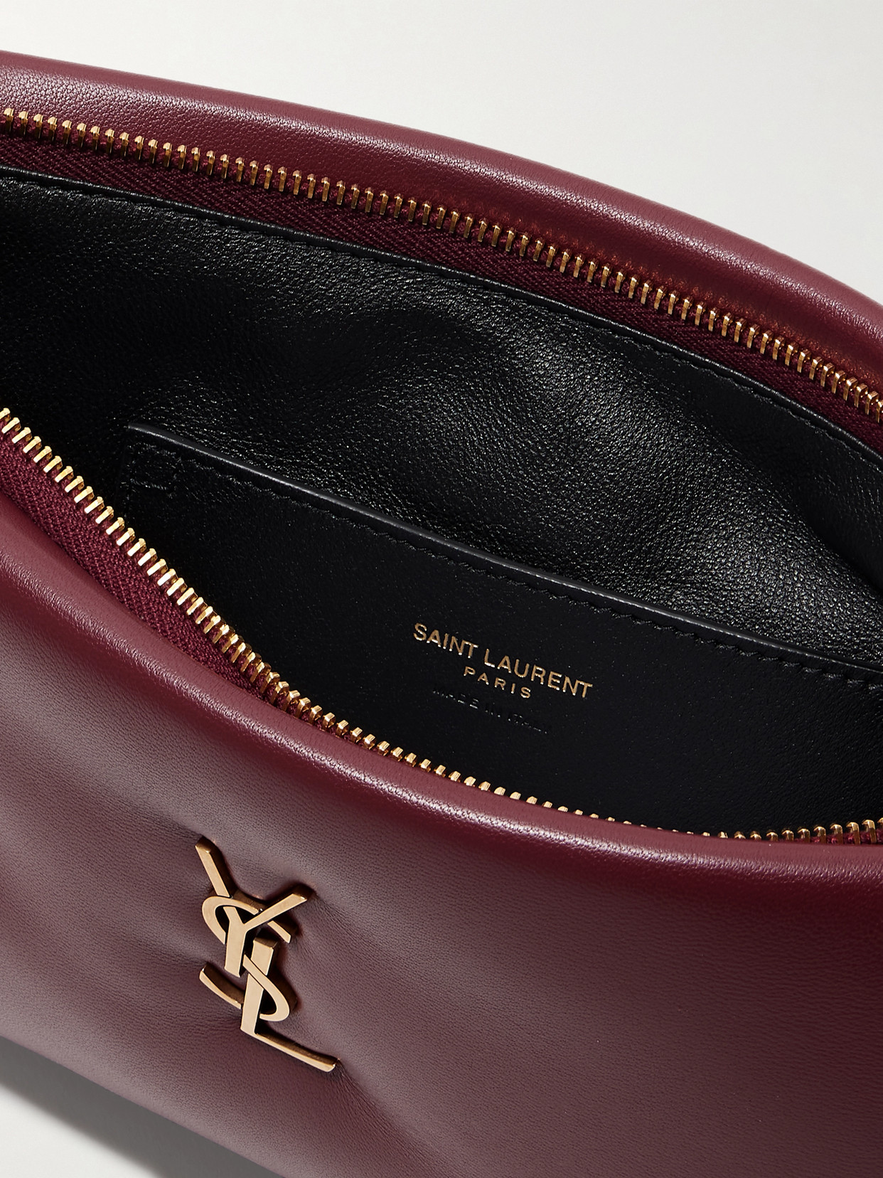 Saint Laurent Calypso Long Padded Leather Pouch